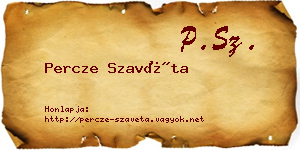 Percze Szavéta névjegykártya